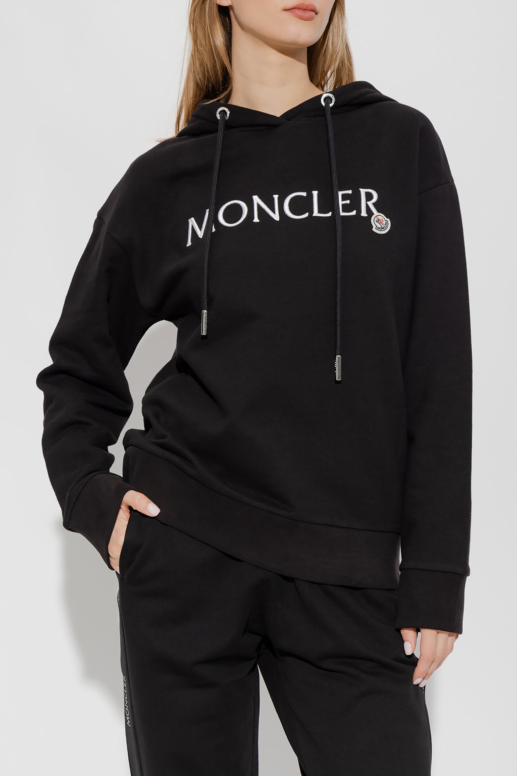 Moncler Women's Hoodie With Large Logo in Red Moncler